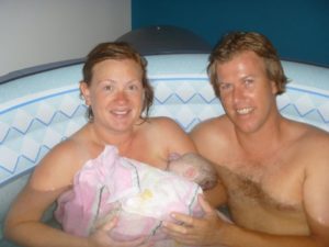 A very surprised Kirsty and Kynan with baby Amelia!