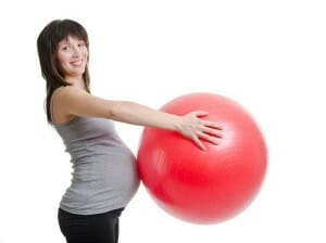 pregnant fitball exercise