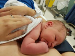 Brand new hypnobub just born on mummys tummy