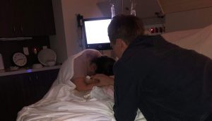 hypnobirthing mum during surge