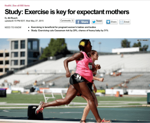 exercise in pregnancy reduce risk c-section